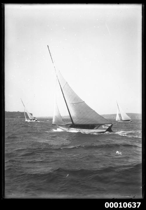3 unidentified 21-foot restricted class yachts racing on Sydney Harbour