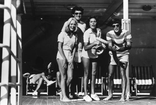 Photograph depicting passengers on ORIANA's sports deck