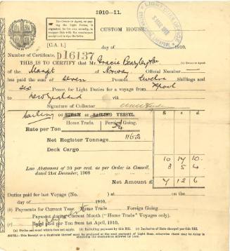 Certificate of payment