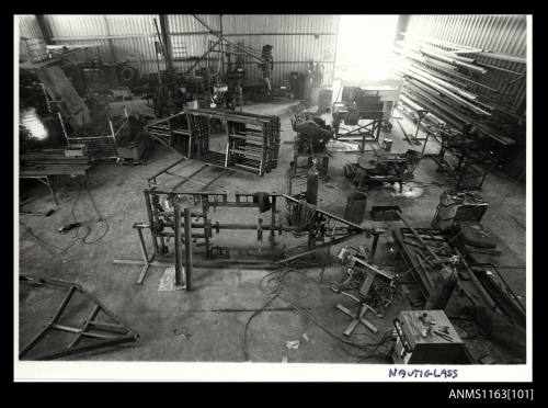 The boat trailer fabrication shop