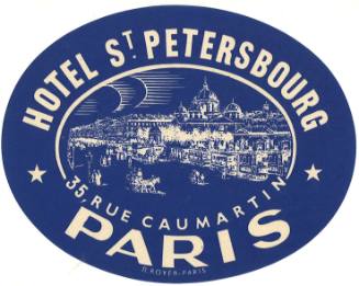 Hotel St Petersbourg baggage sticker
