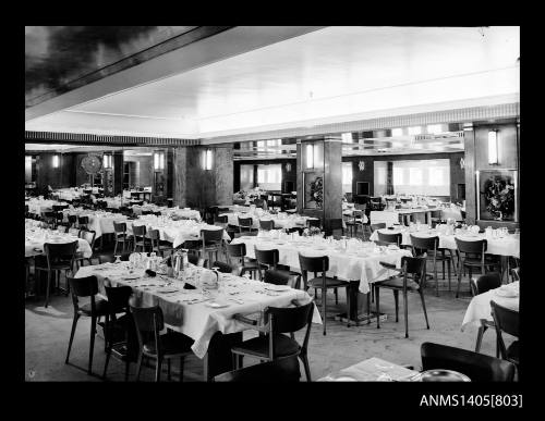 Negative depicting the interior of a P&O cruiser's dining saloon