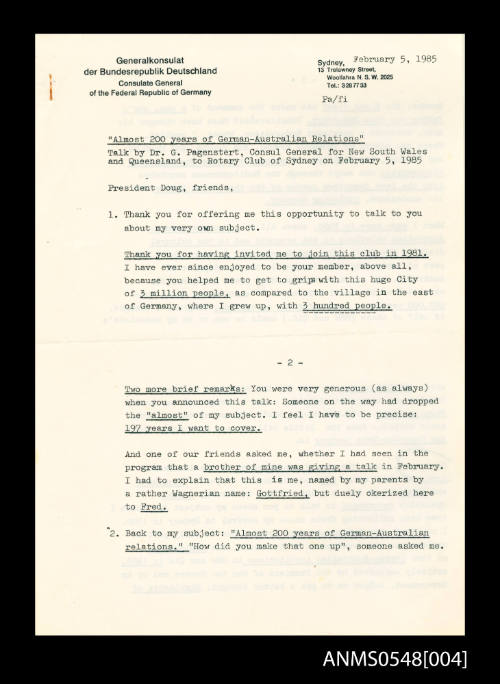 Draft for a speech by Oskar Speck