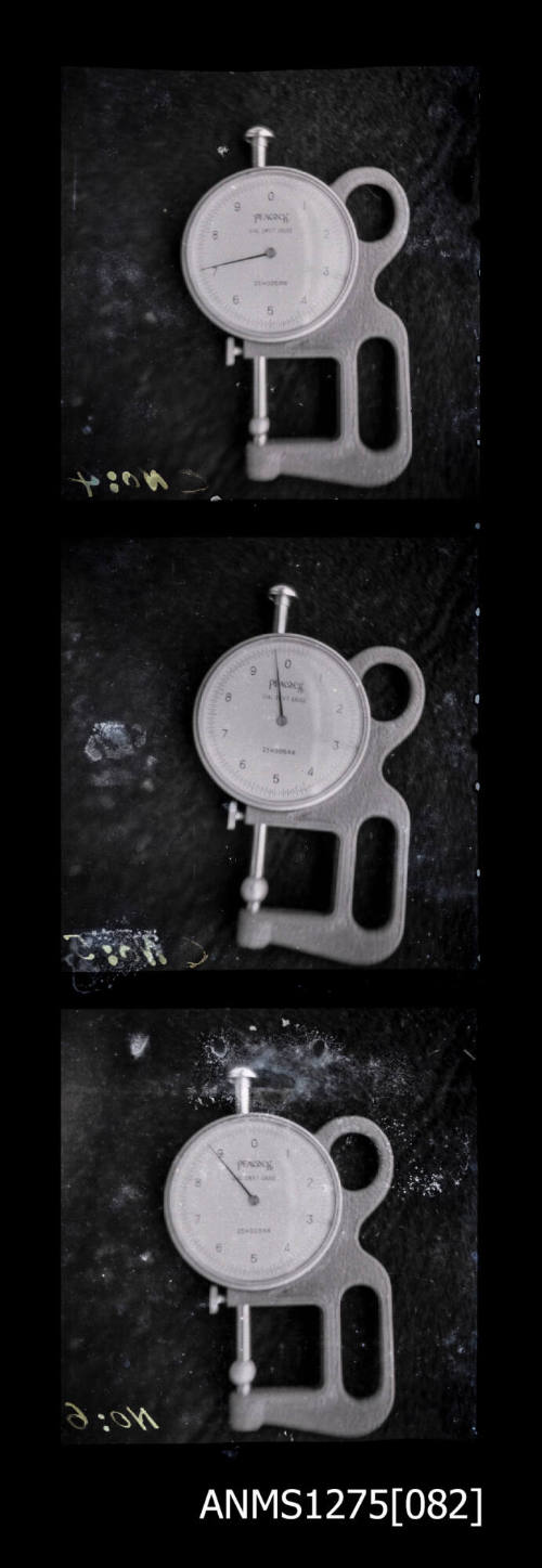 Three images, of each of a Peacock Dial Swift Gauge