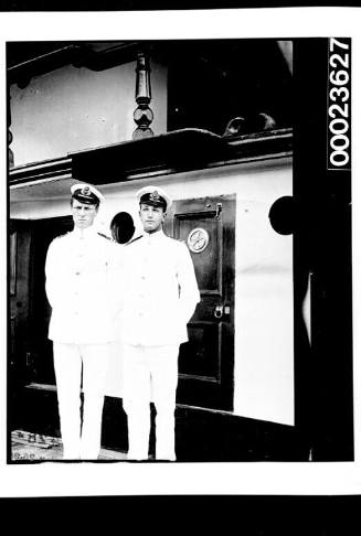 Ships and steamer crews, two men in uniform