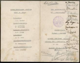 Menu for the Association of Draughtsmen Commonwealth Public Service annual reunion dinner held at the Carlton Hotel Sydney.