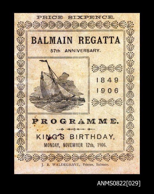 Balmain Regatta 57th anniversary programme