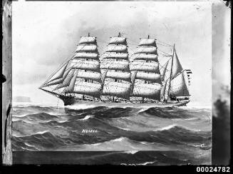 Ship NOMIA four masted barque at sea.