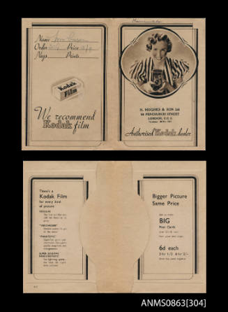 Kodak film envelope with reference to KANIMBLA