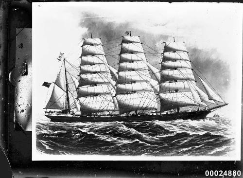 Ship CALIFORNIA four masted barque at sea.