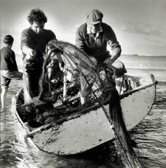 Hauling in a fishing net
