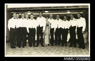 Captain Dun with a group of people