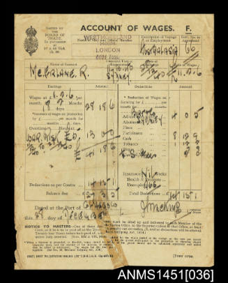 Account of Wages