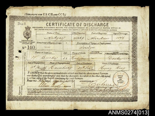 Certificate of Discharge issued to William Joseph Burley