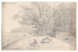 Croquis de l' aiguade de Wagiou (Sketch of watering party)