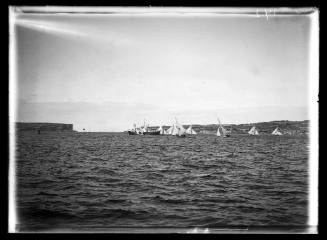 18-footers racing at the entrance to  Sydney Harbour