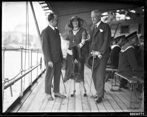 Consul-General Dr Rudolf Kuraz and Hannah and Charles Lloyd Jones on board HNLMS JAVA