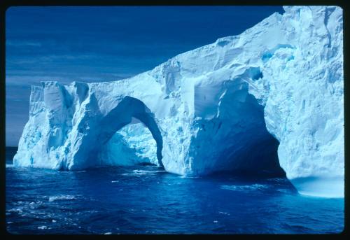 Section of ice shelf or sheet with two arches