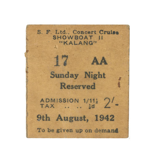 Ticket for S F Limited concert cruise