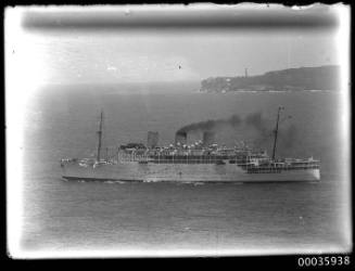 STRATHNAVER passenger liner leaving Sydney heads, Sydney, New South Wales.