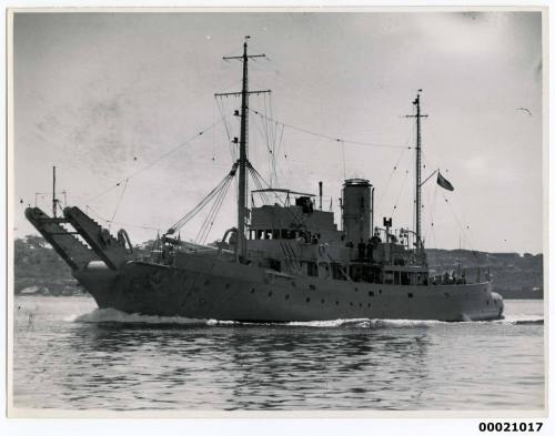Naval vessel possibly the HMAS KANGAROO or HMAS KARANGI