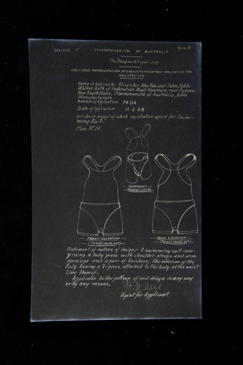 Additional representation of design to accompany application for registration, Alexander McRae and John Noble Walker