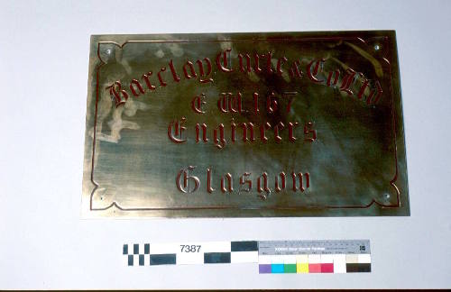Barclay Curle & Co. Ltd. E.W. 167.  Engineers, Glasgow