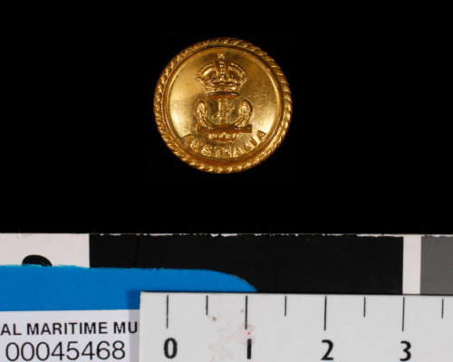 Button from Royal Australian Naval uniforms of Commander Robert James Varley