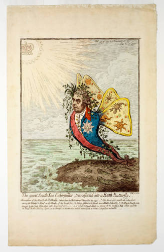 The Great South Sea Caterpillar transform'd into a Bath Butterfly
