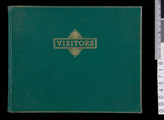 Visitors book with signatures from HMAS YARRA launching
