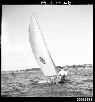 Champion 18-foot skiff MYRA TOO on Sydney Harbour