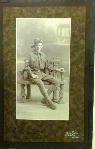 George Leatham Roberts, Australian Commonwealth Forces cadet, October 1914