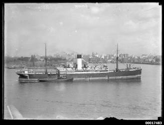 Blue Funnel Line SS ASCANIUS in Sydney Harbour near Circular Quay